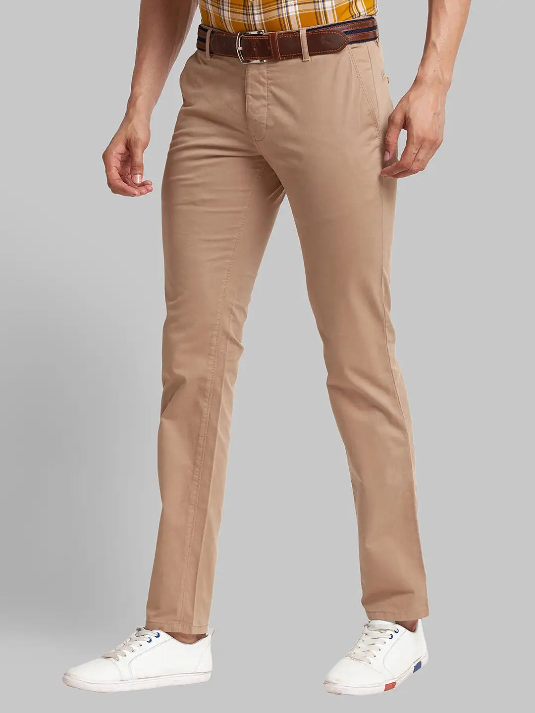 Men Tapered Fit Green Chinos & Trouser