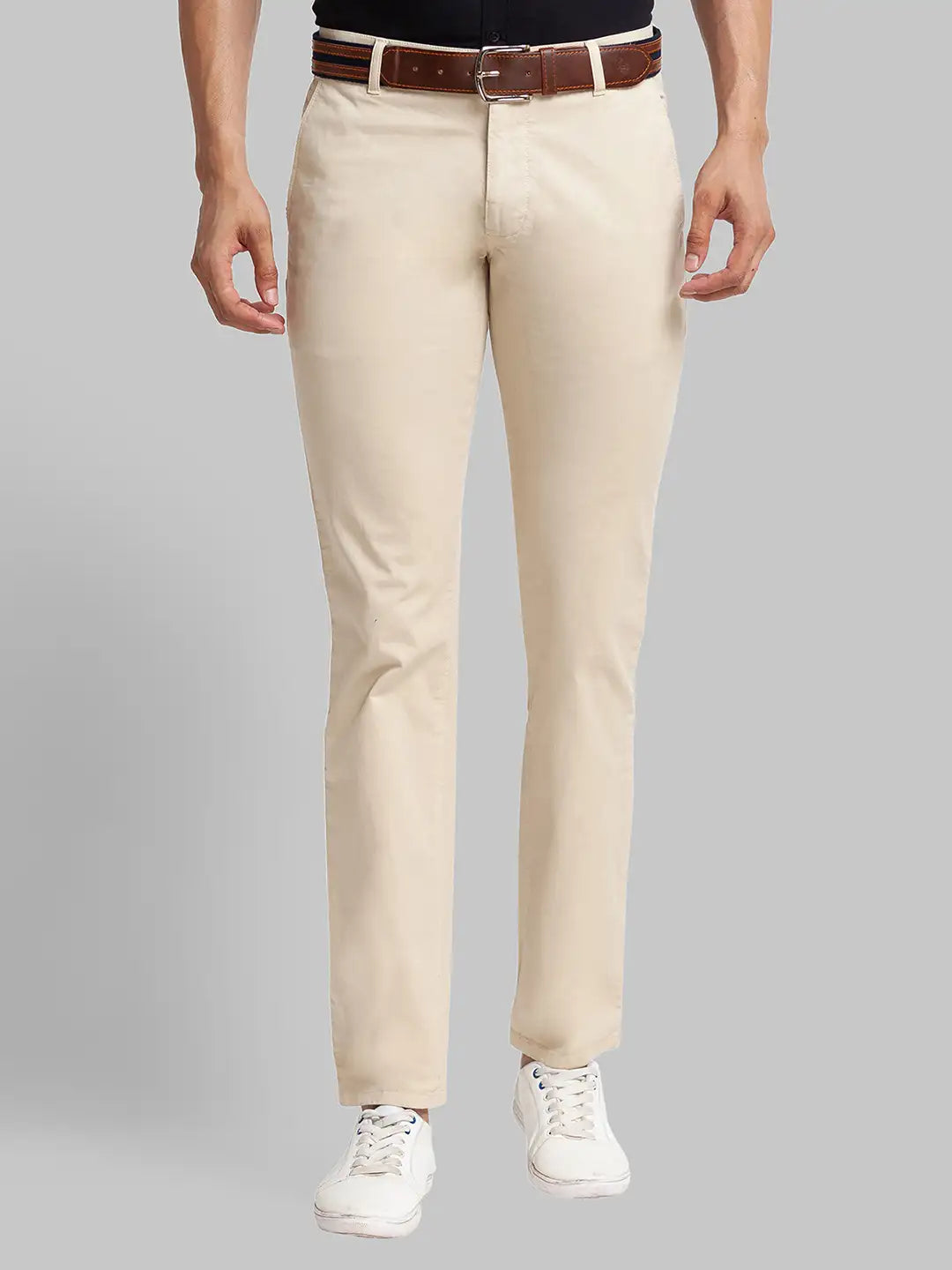 Men Regular Fit Light Fawn Chinos & Trouser