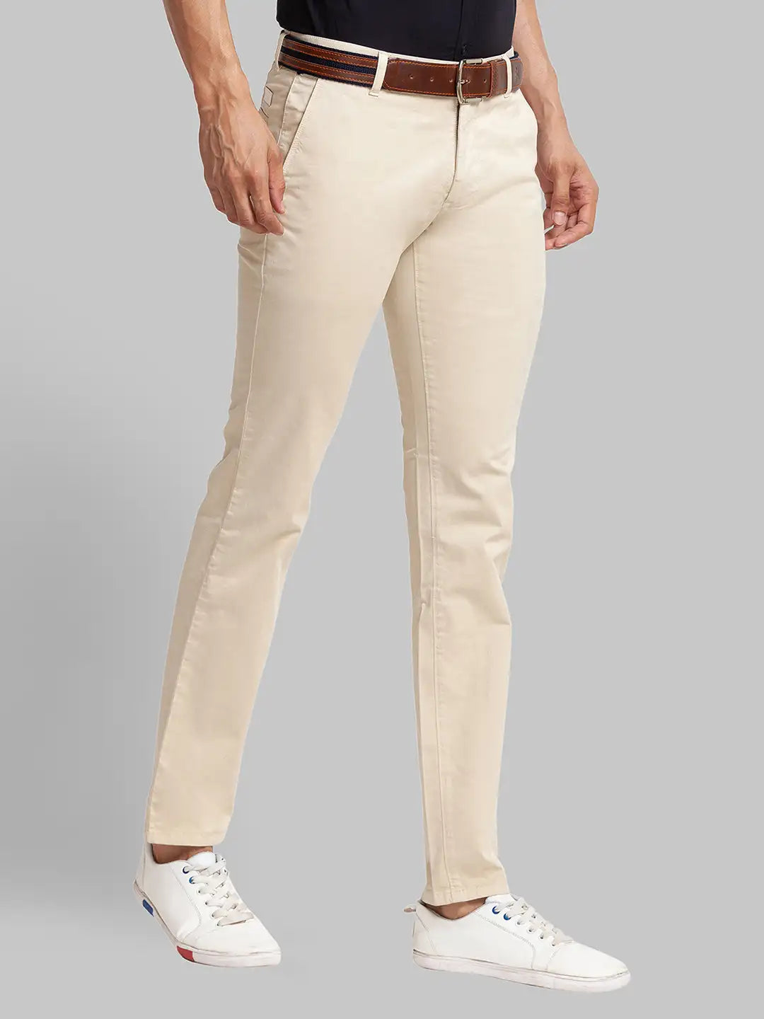 Men Regular Fit Light Fawn Chinos & Trouser