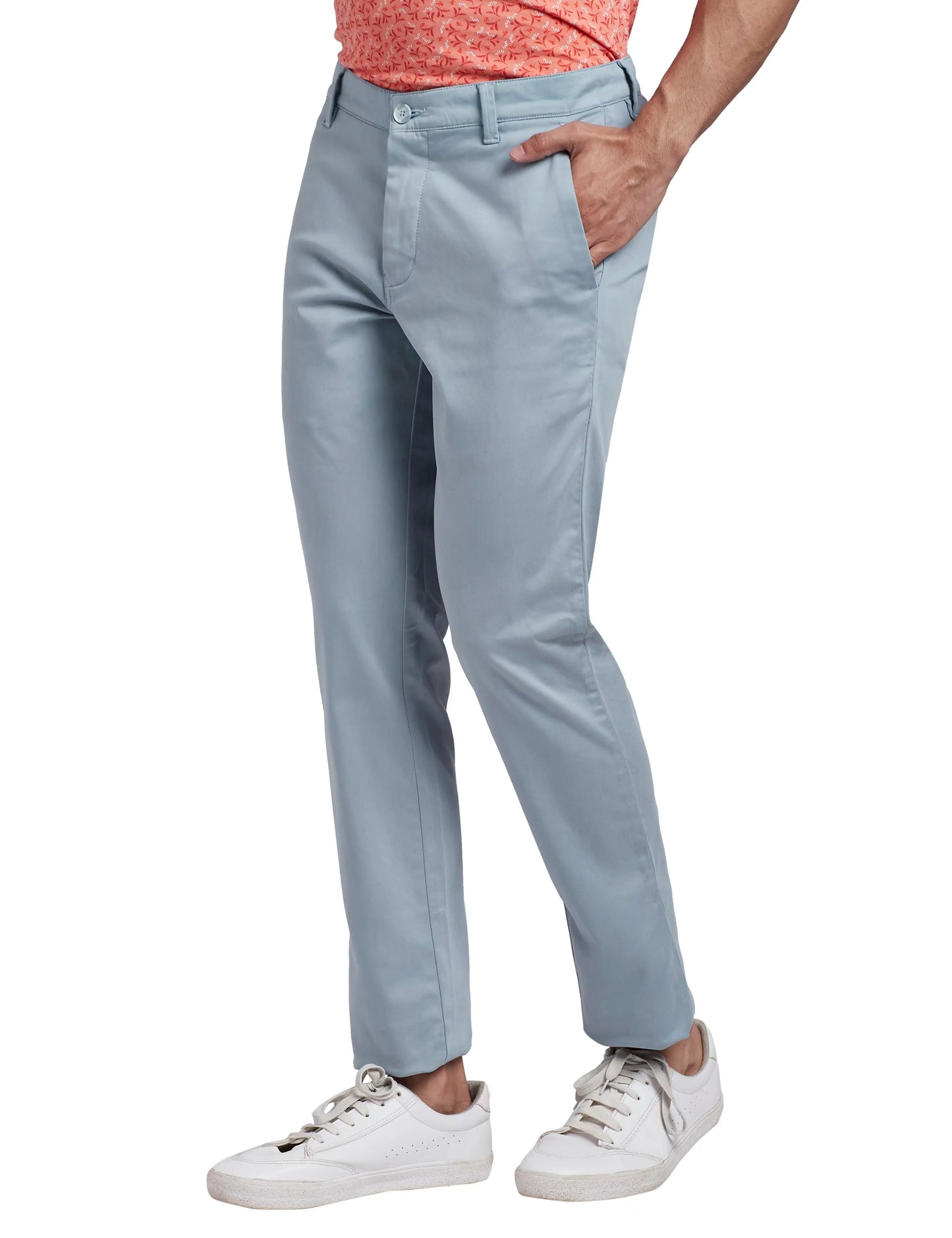 Men Super Slim Fit Dark Violet Chinos