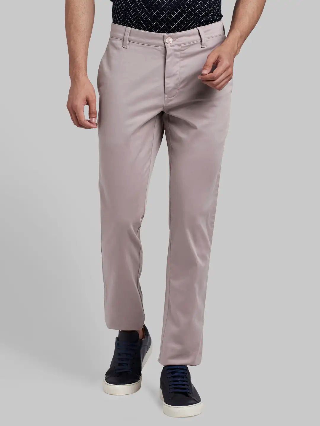 Men Slim Fit Medium Khaki Chinos