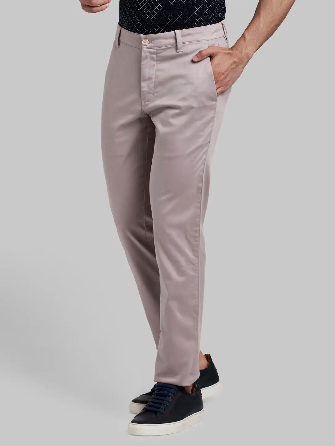 Men Slim Fit Medium Khaki Chinos