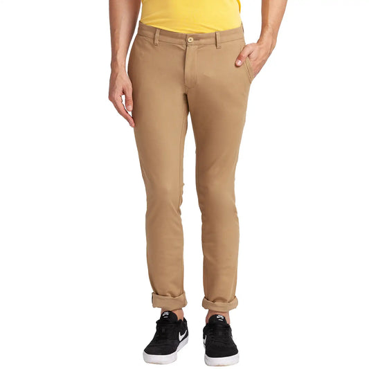Men Super Slim Fit Dark Green Trouser