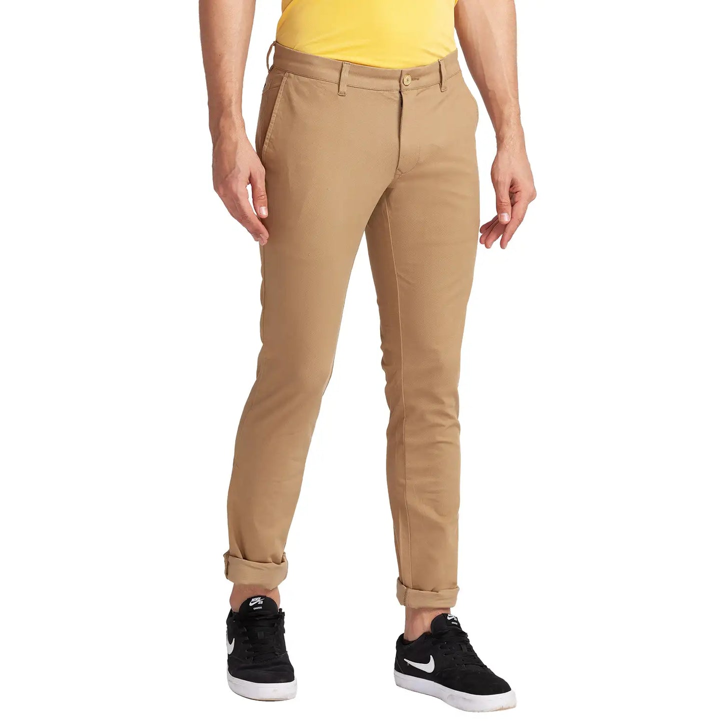 Men Super Slim Fit Dark Green Trouser