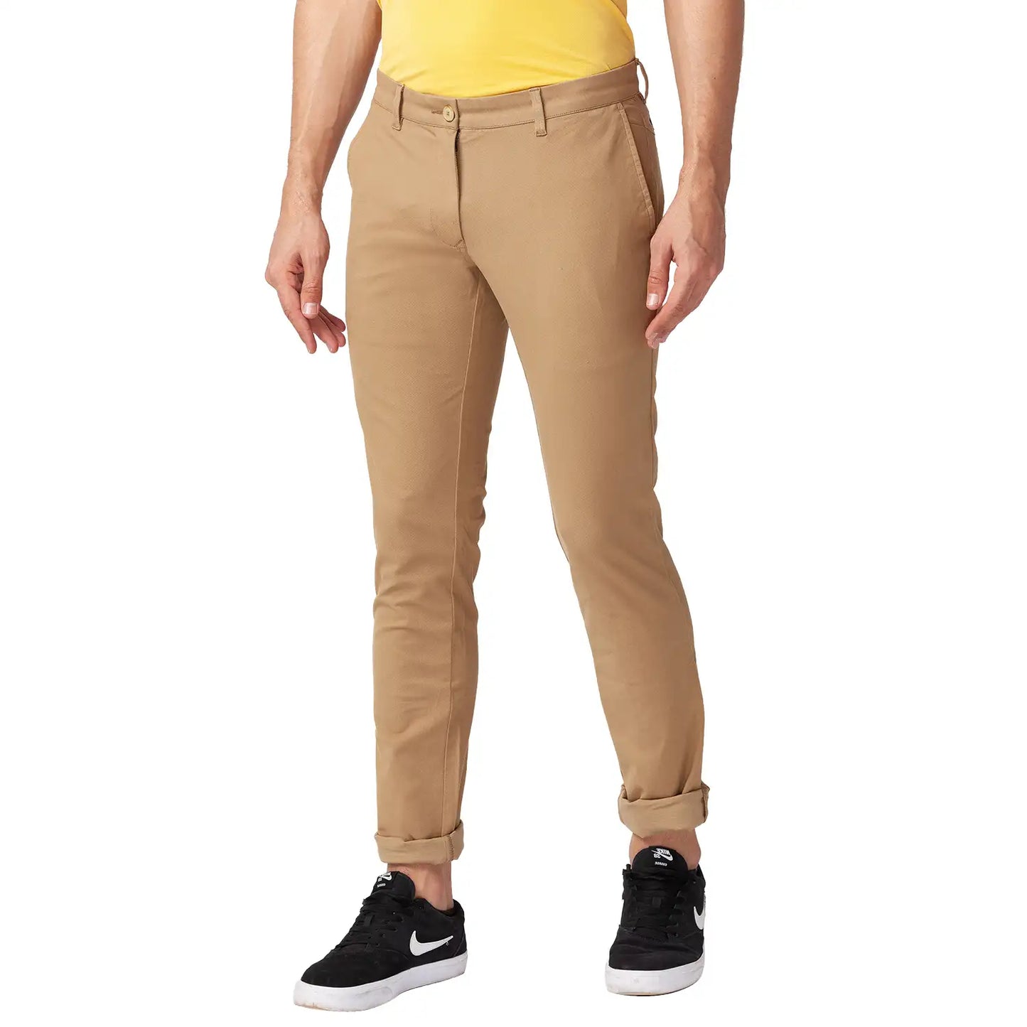 Men Super Slim Fit Dark Green Trouser