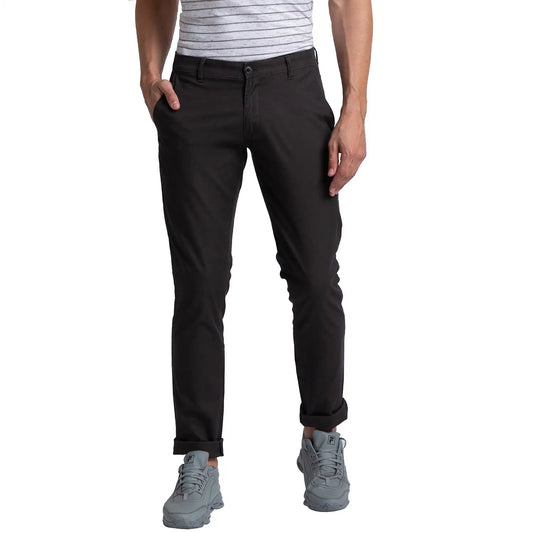Men Super Slim Fit Dark Brown Trouser