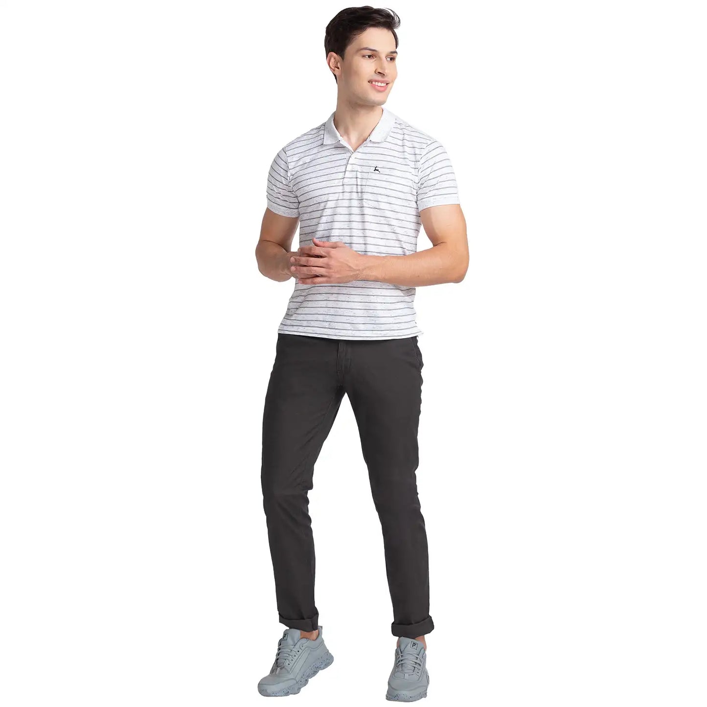 Men Super Slim Fit Dark Brown Trouser