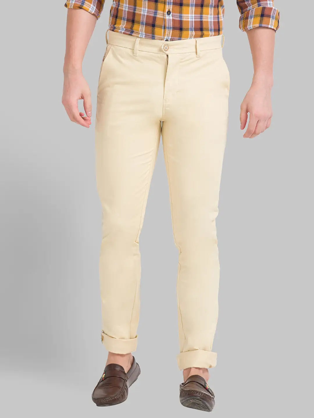 Men Slim Fit Dark Grey Chinos