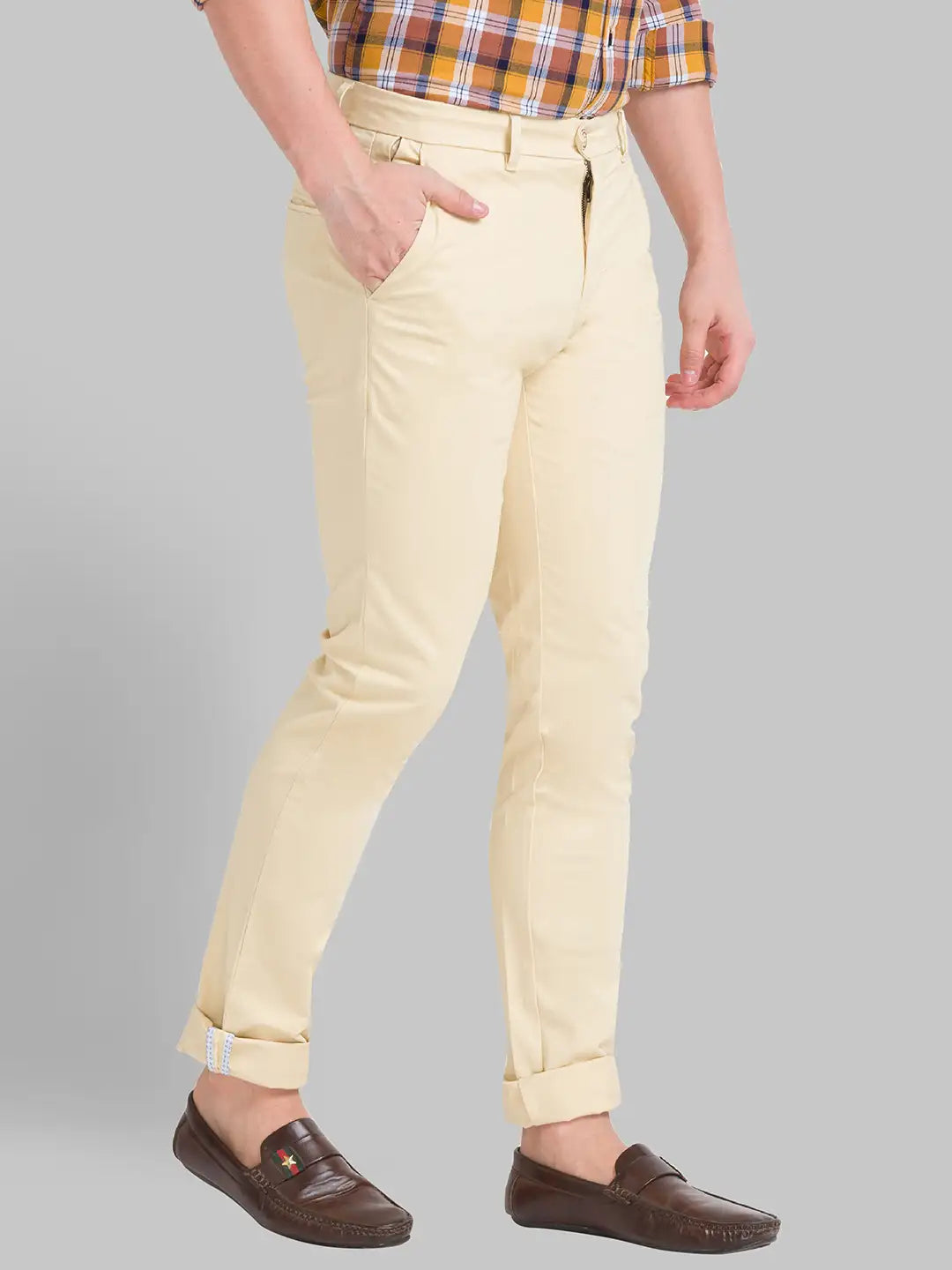 Men Slim Fit Dark Grey Chinos