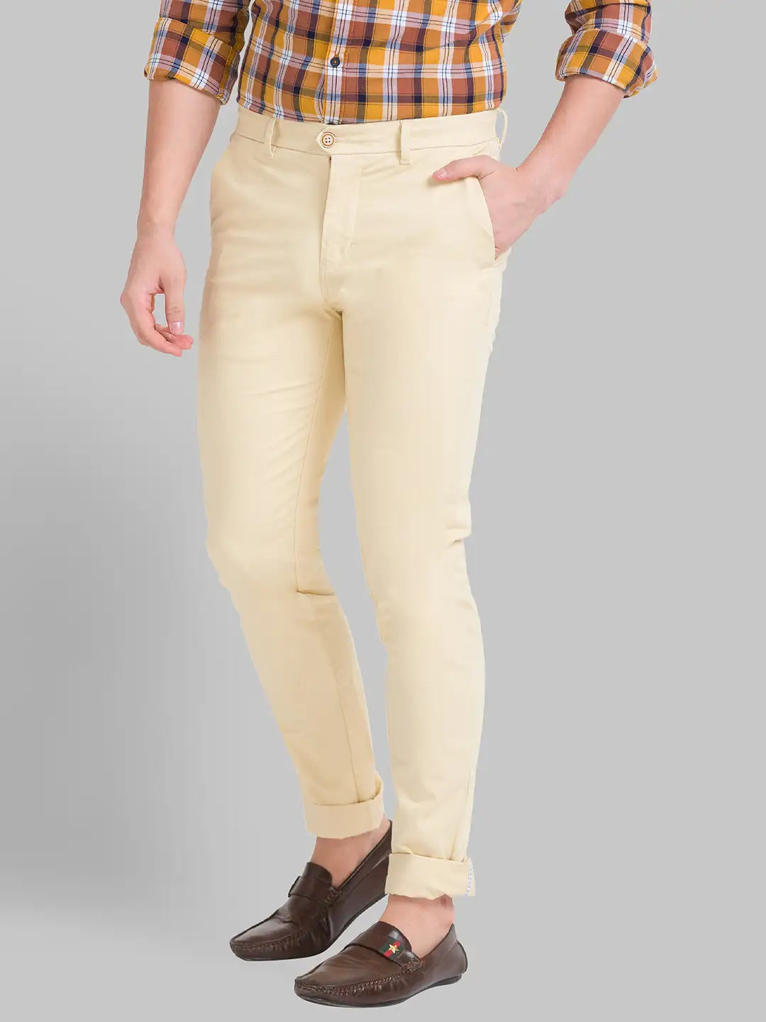 Men Slim Fit Dark Grey Chinos