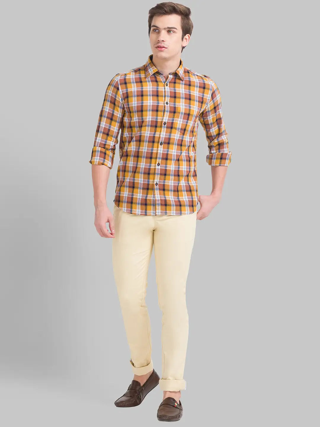 Men Slim Fit Dark Grey Chinos