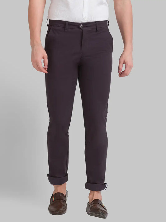Men Super Slim Fit Dark Fawn Trouser
