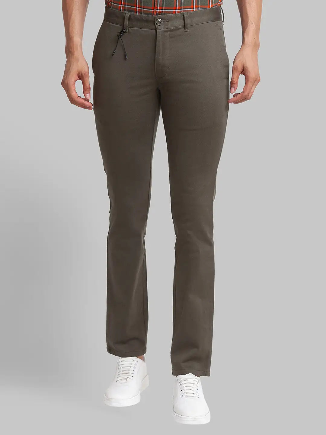Men Super Slim Fit Brown Chinos & Trouser