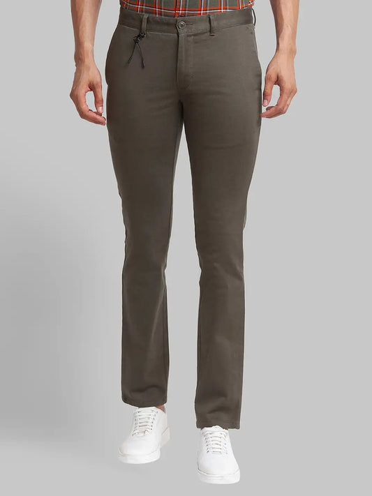 Men Super Slim Fit Brown Chinos & Trouser