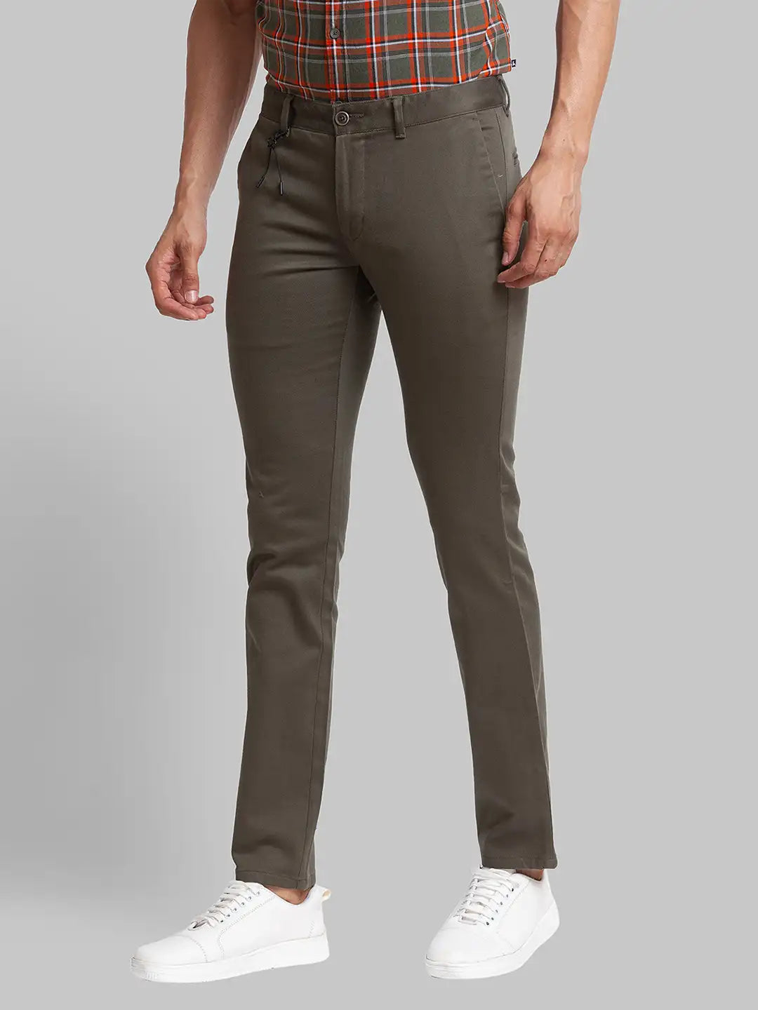 Men Super Slim Fit Brown Chinos & Trouser