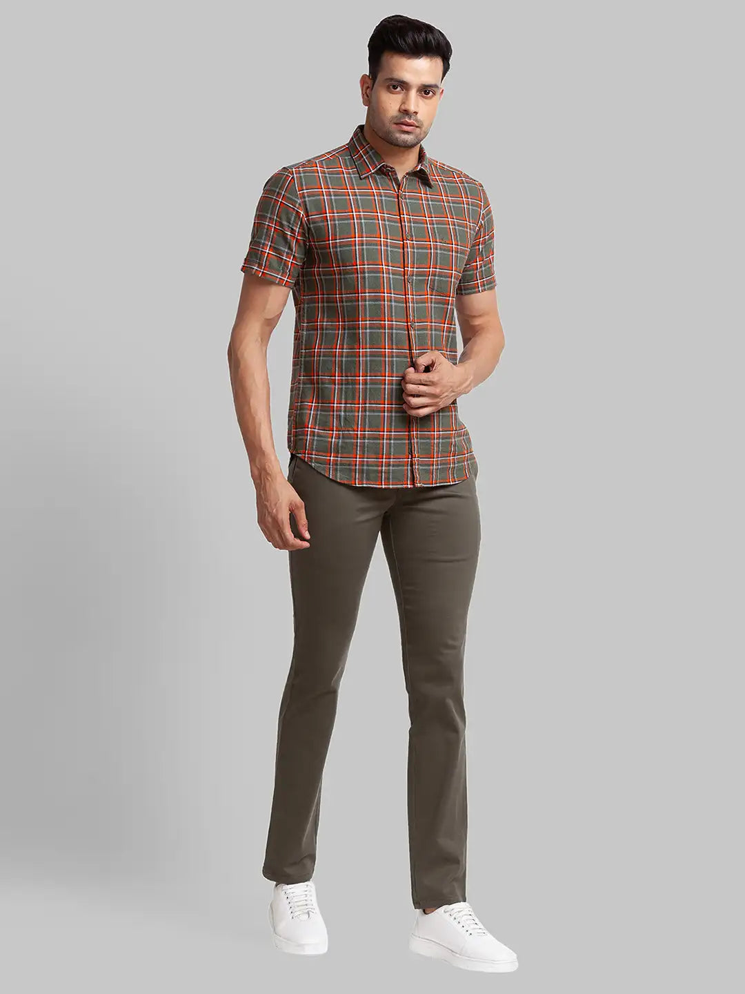 Men Super Slim Fit Brown Chinos & Trouser