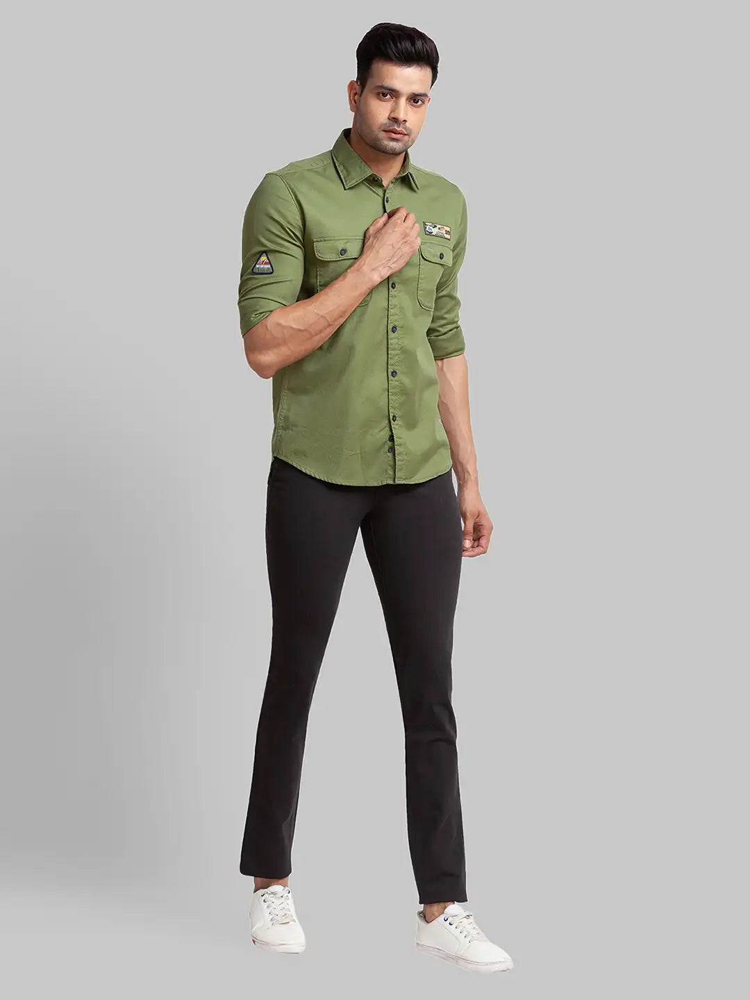 Men Super Slim Fit Blue Chinos & Trouser