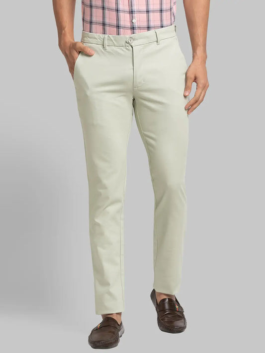 Men Super Slim Fit Khaki Trouser
