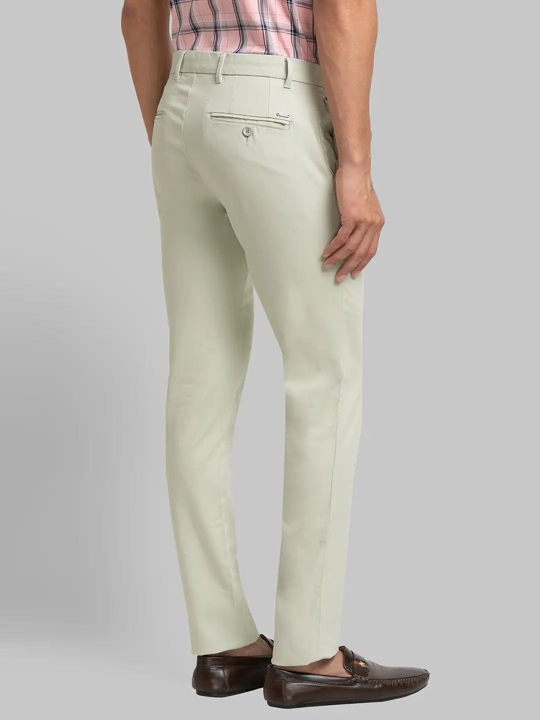 Men Super Slim Fit Khaki Trouser