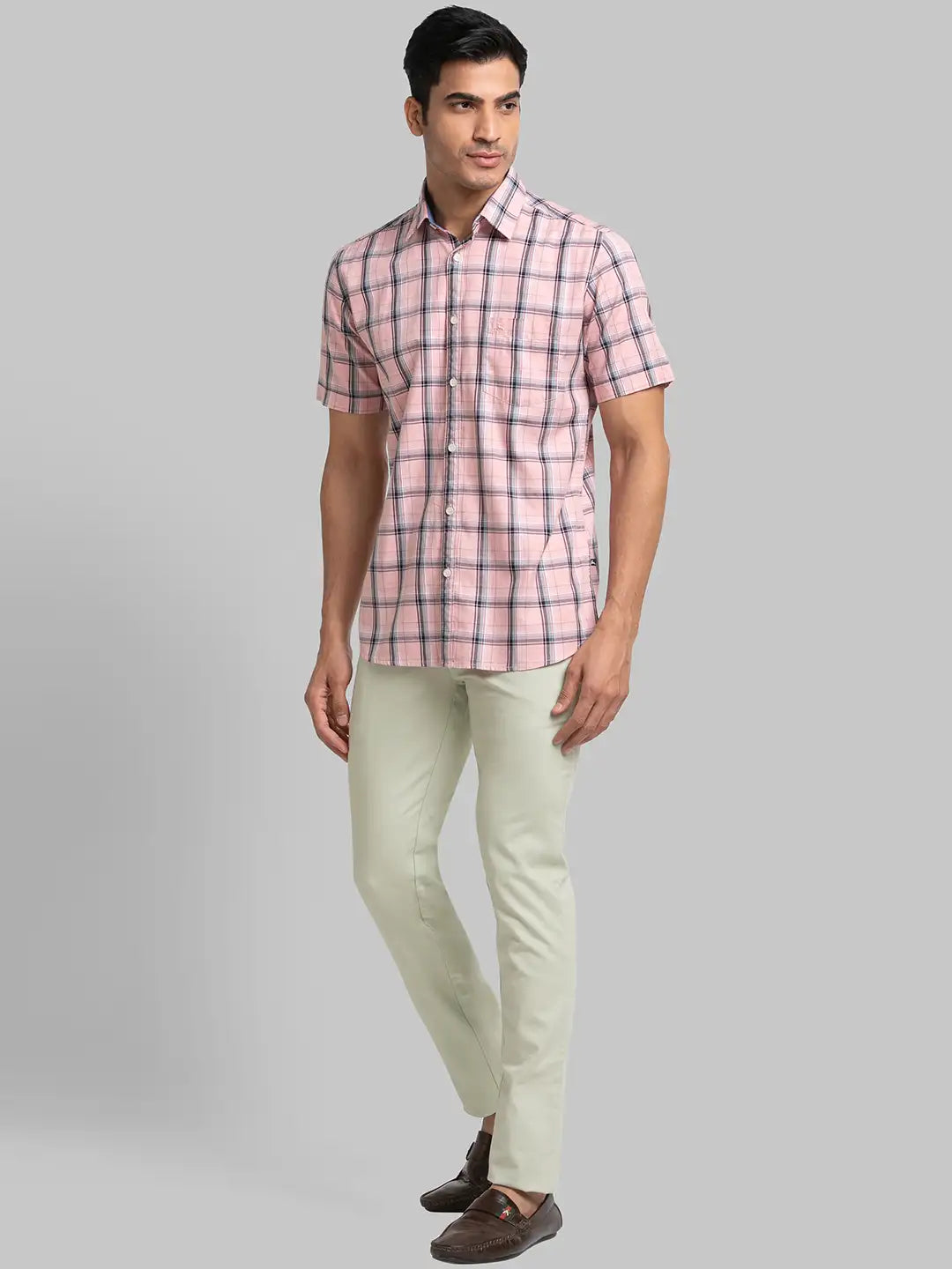 Men Super Slim Fit Khaki Trouser