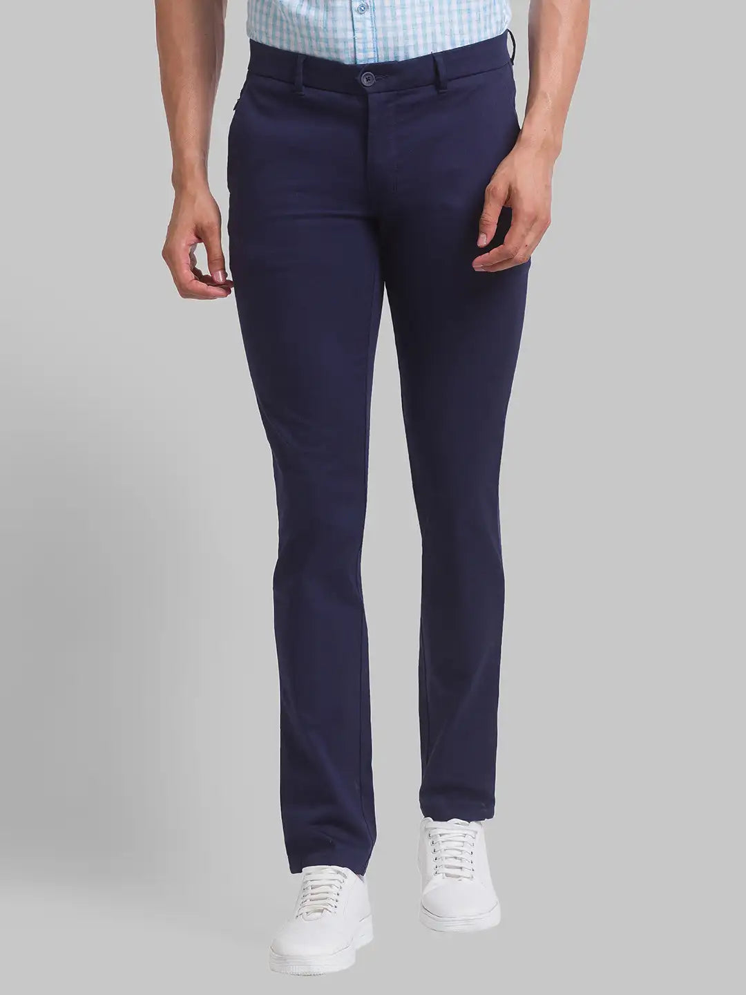 Men Super Slim Fit Khaki Chinos & Trouser