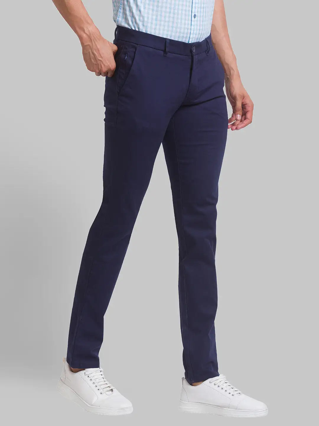 Men Super Slim Fit Khaki Chinos & Trouser