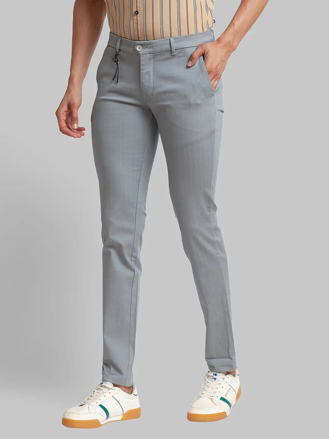 Men Super Slim Fit Green Chinos & Trouser