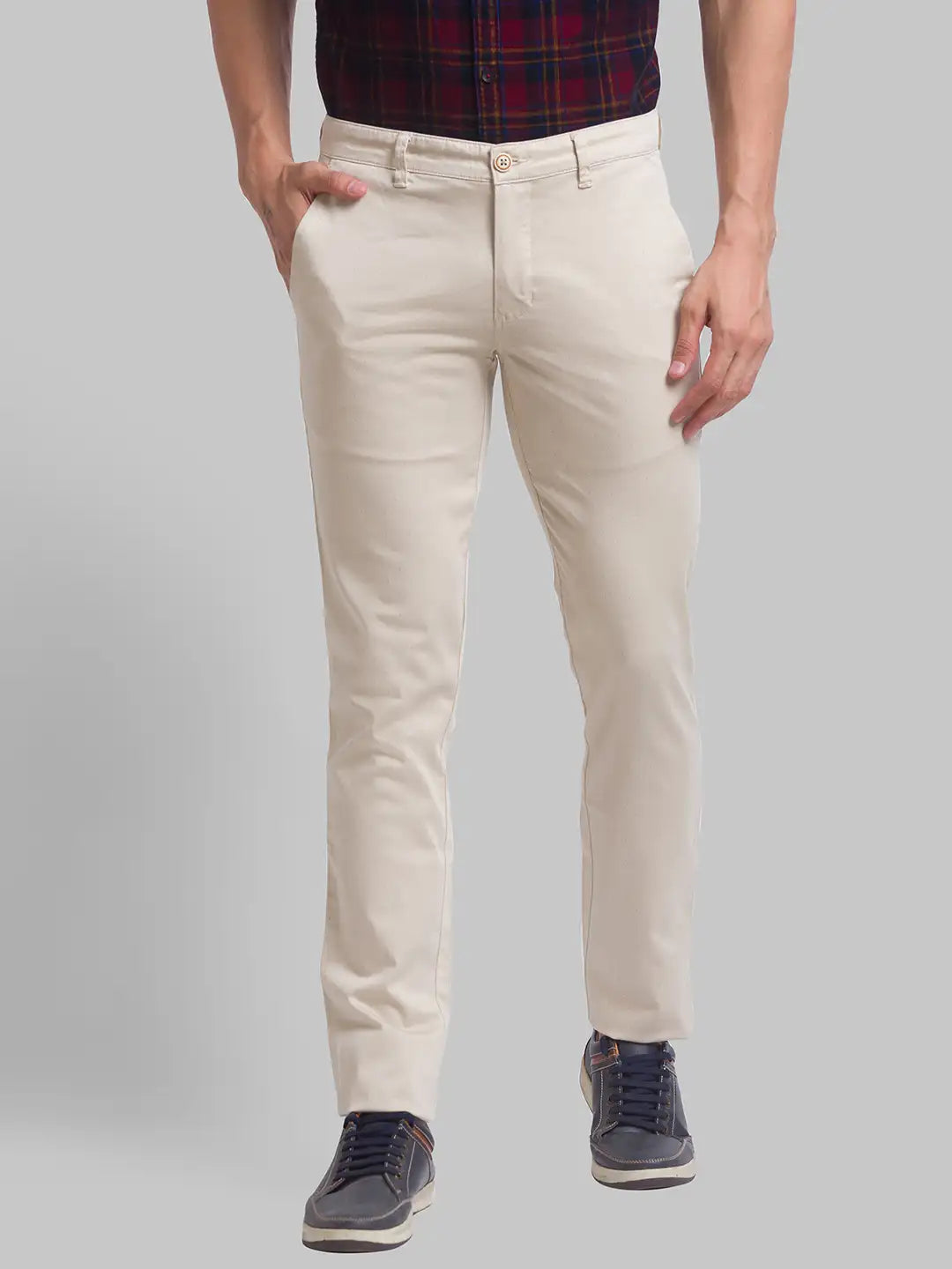Men Super Slim Fit White Trouser