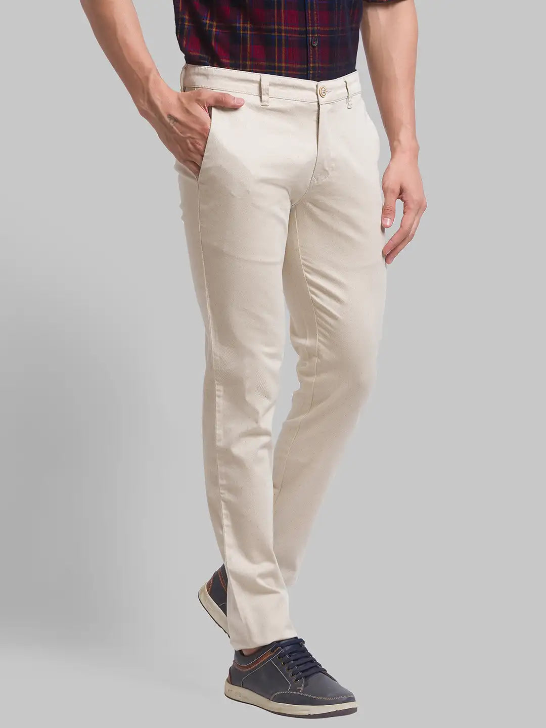 Men Super Slim Fit White Trouser