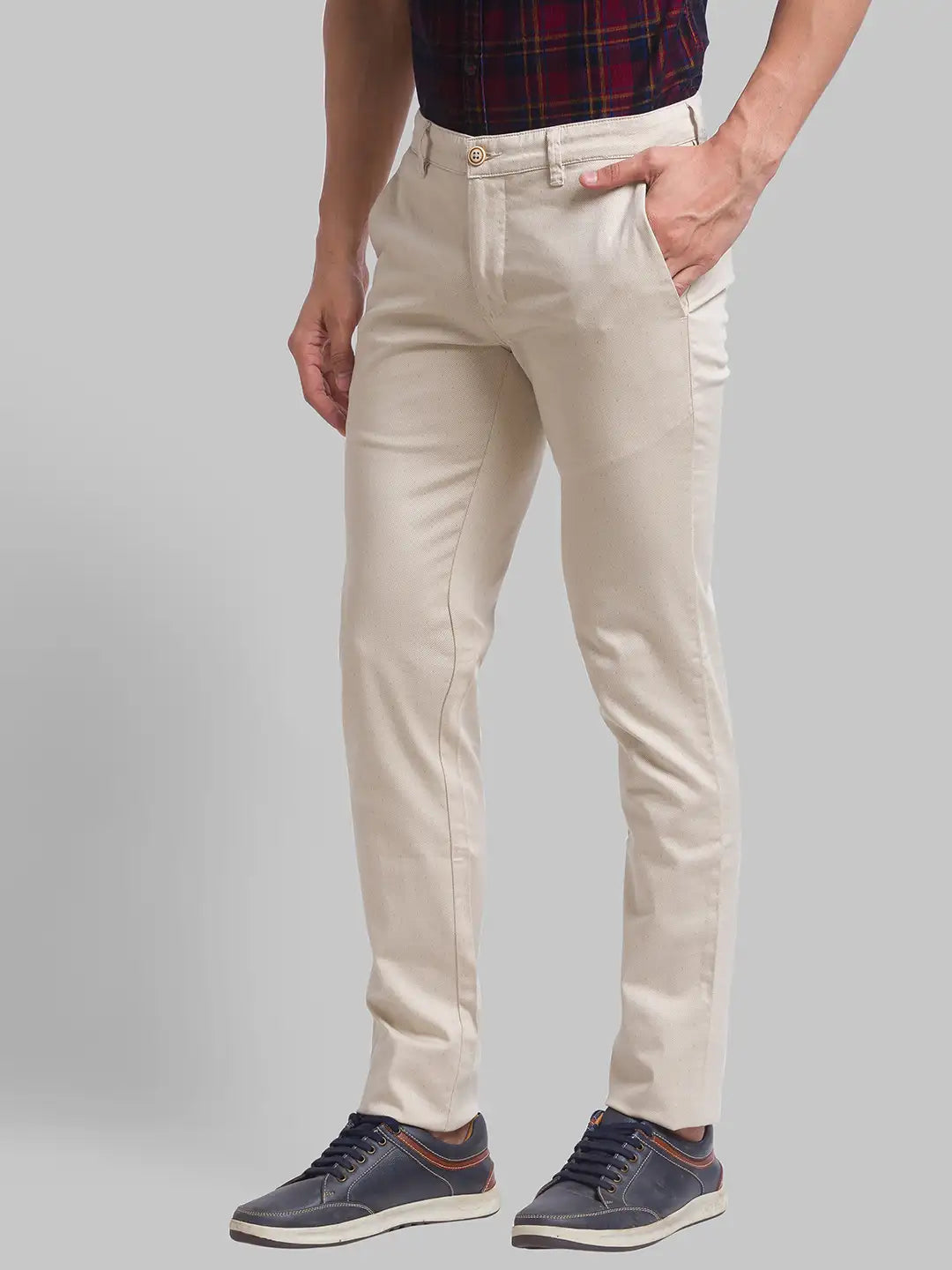 Men Super Slim Fit White Trouser
