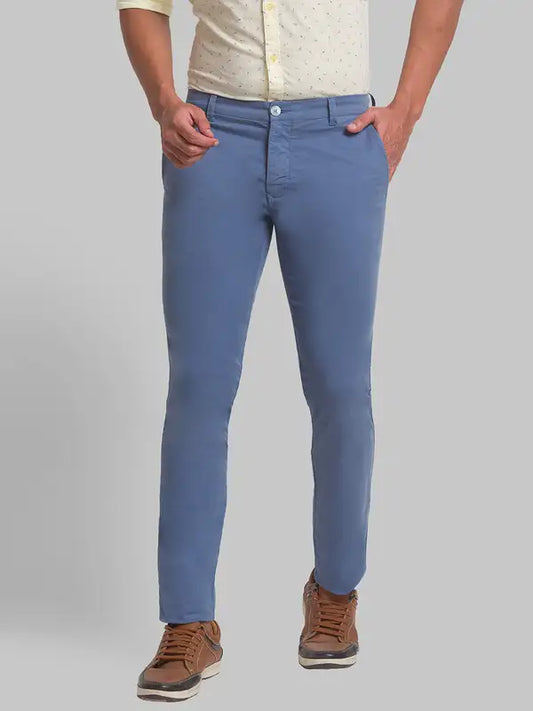 Men Super Slim Fit Green Trouser