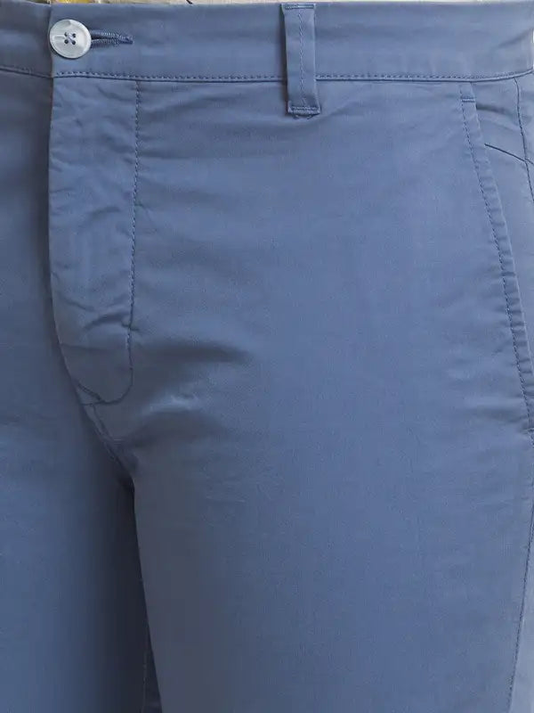 Men Super Slim Fit Green Trouser