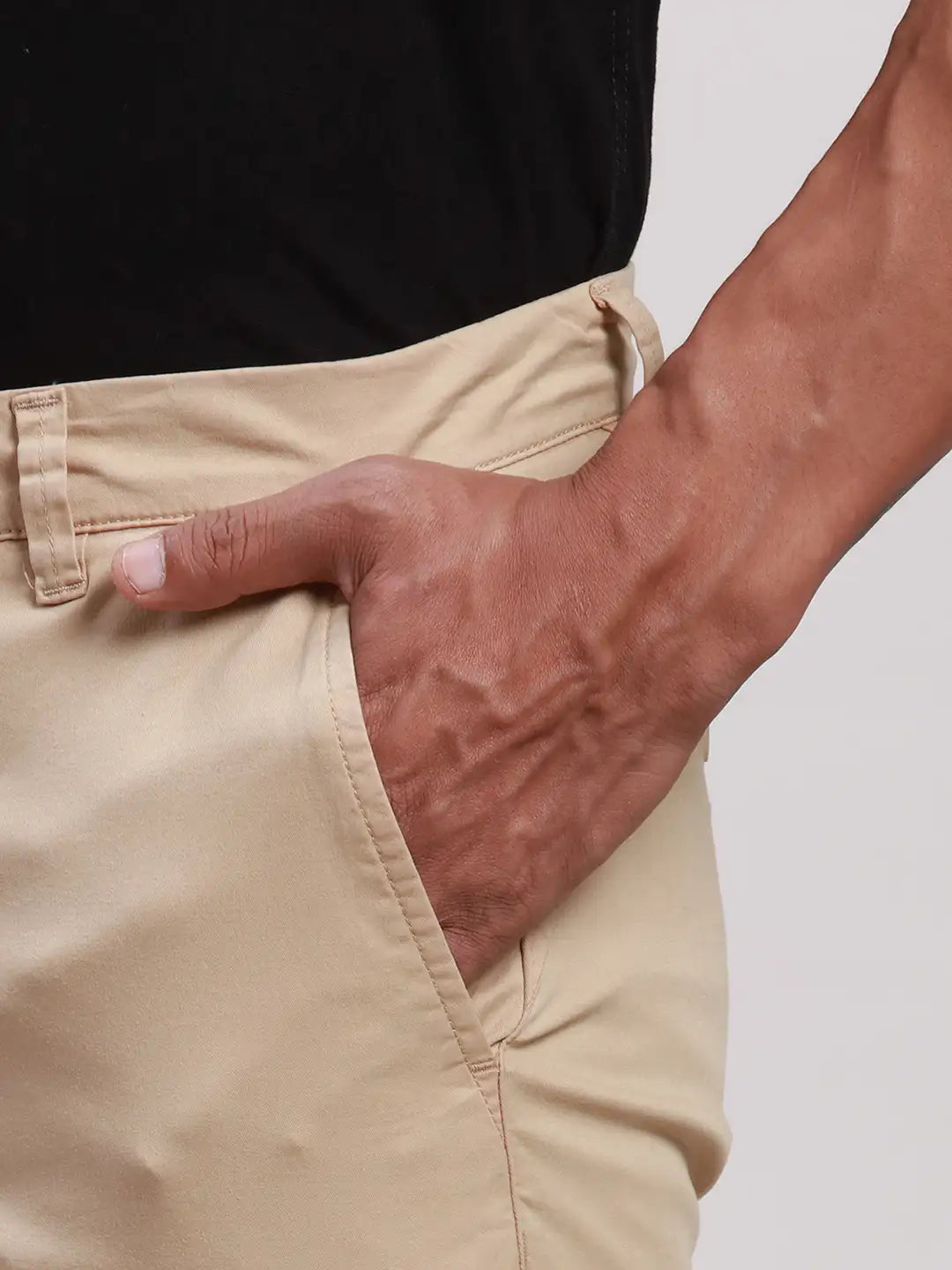 Men Grey Super Slim Fit Solid Cotton Blend Trouser