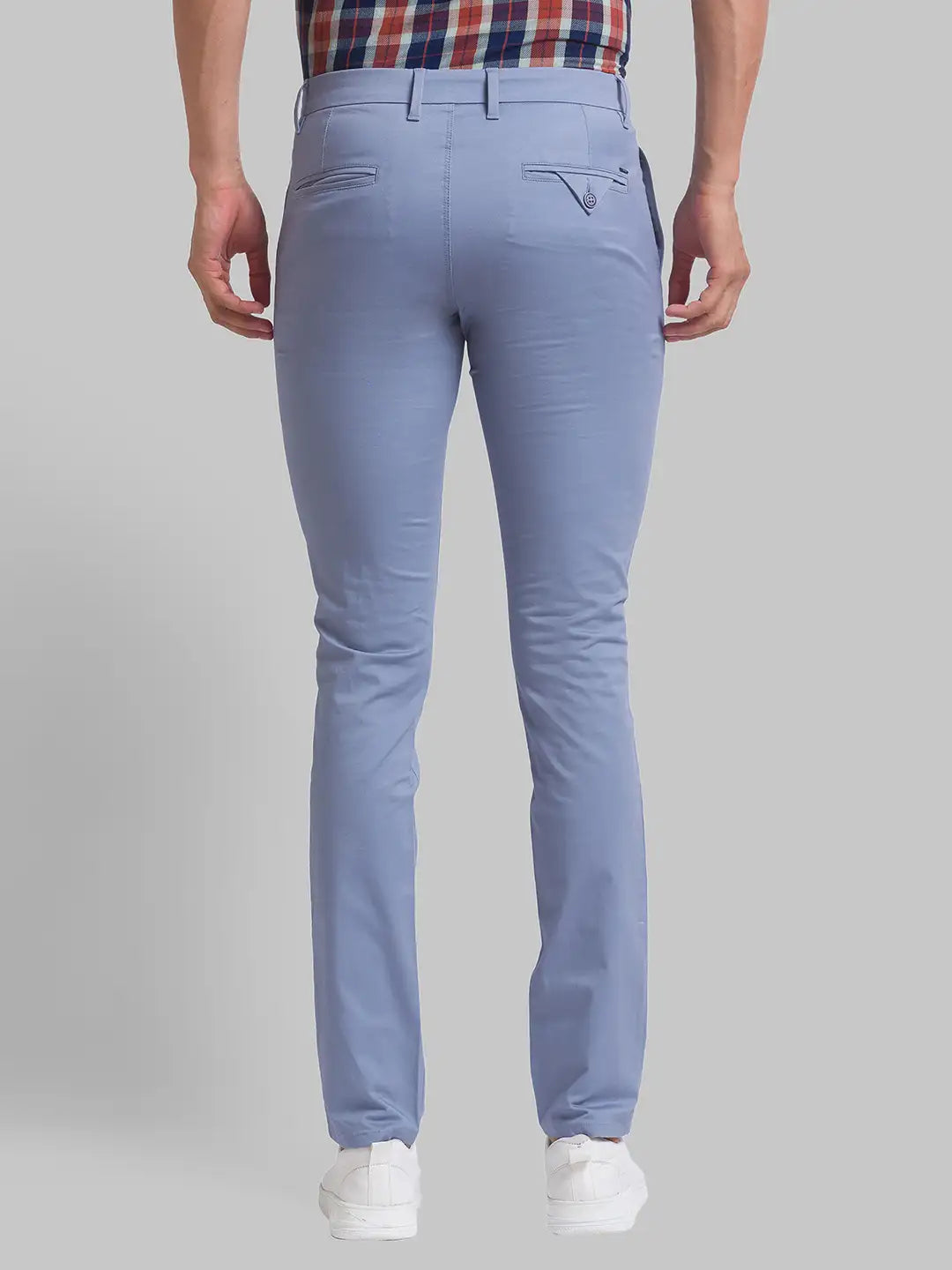 Men Super Slim Fit Blue Chinos & Trouser
