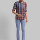 Men Super Slim Fit Blue Chinos & Trouser