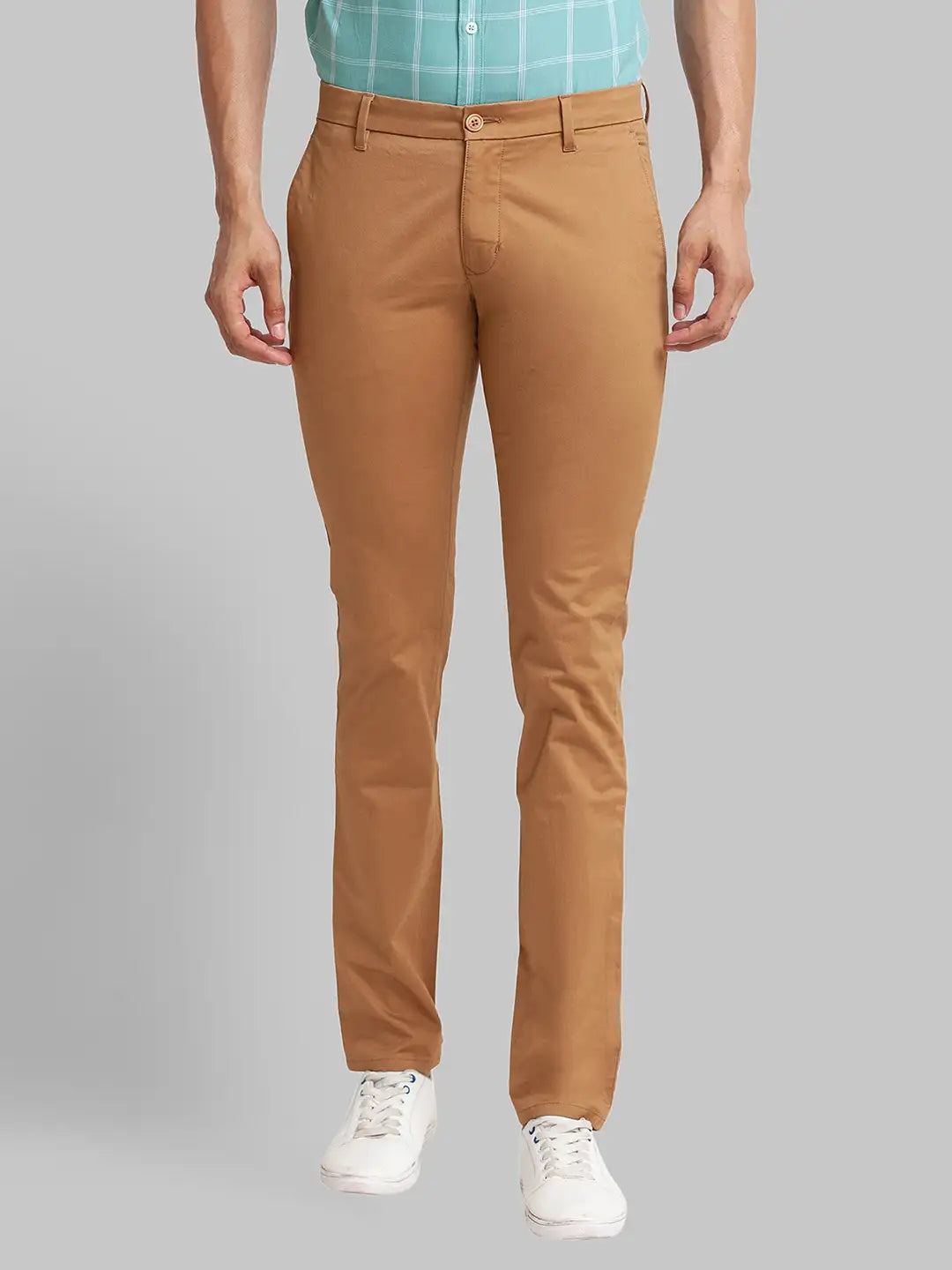 Men Super Slim Fit Green Chinos & Trouser