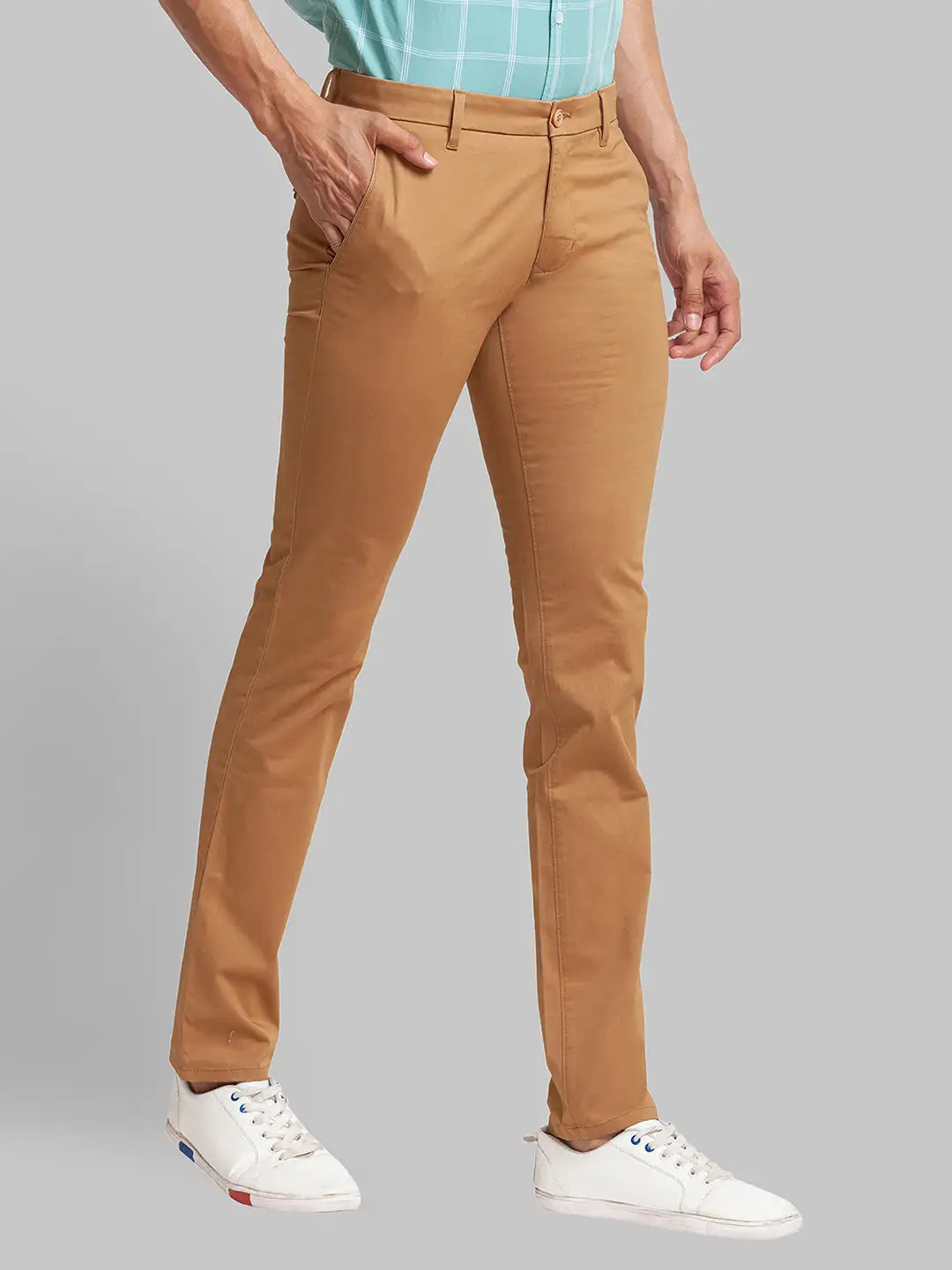 Men Super Slim Fit Green Chinos & Trouser