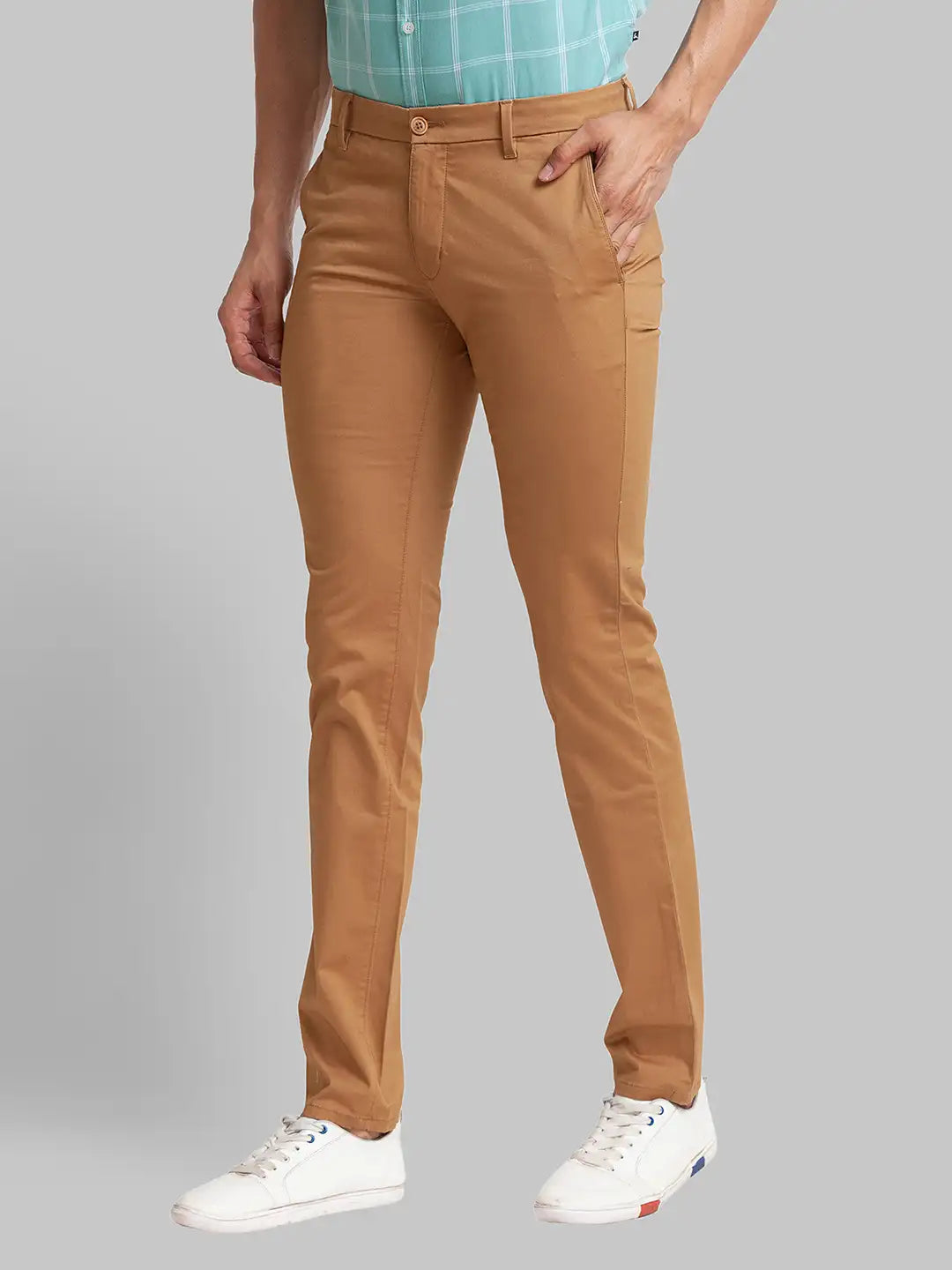 Men Super Slim Fit Green Chinos & Trouser