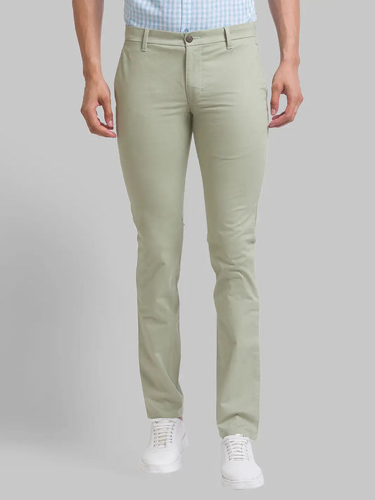 Men Tapered Fit Blue Chinos & Trouser