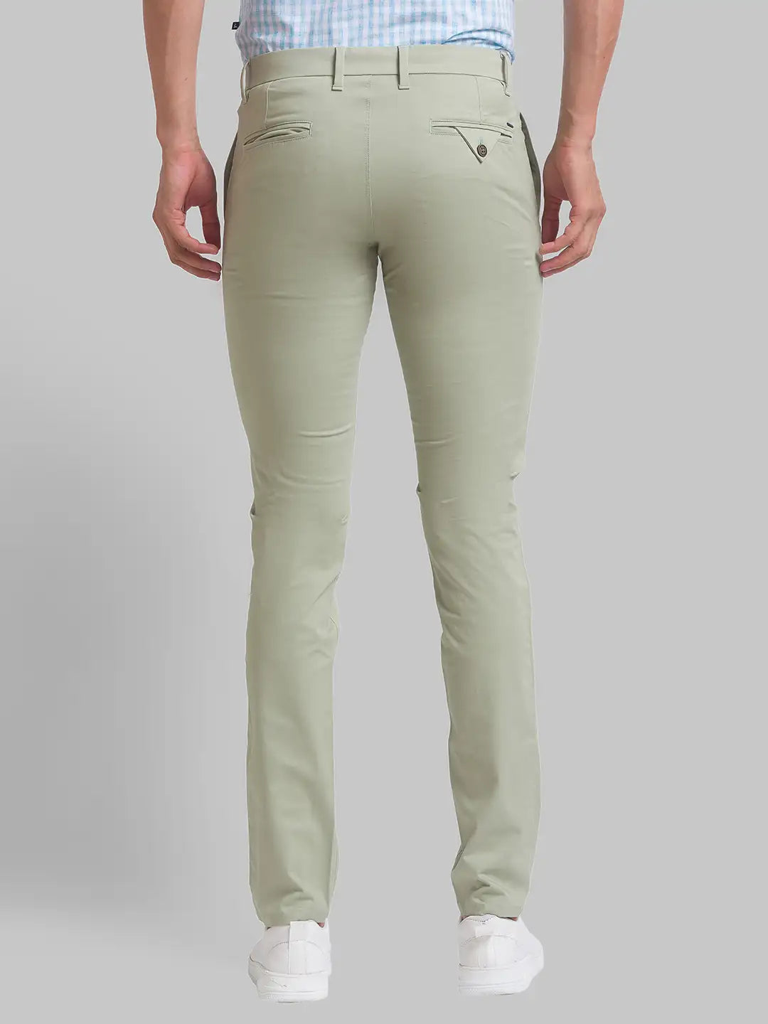 Men Tapered Fit Blue Chinos & Trouser