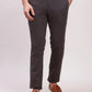 Parx Men Grey Print Super Slim Fit Cotton Blend Trousers