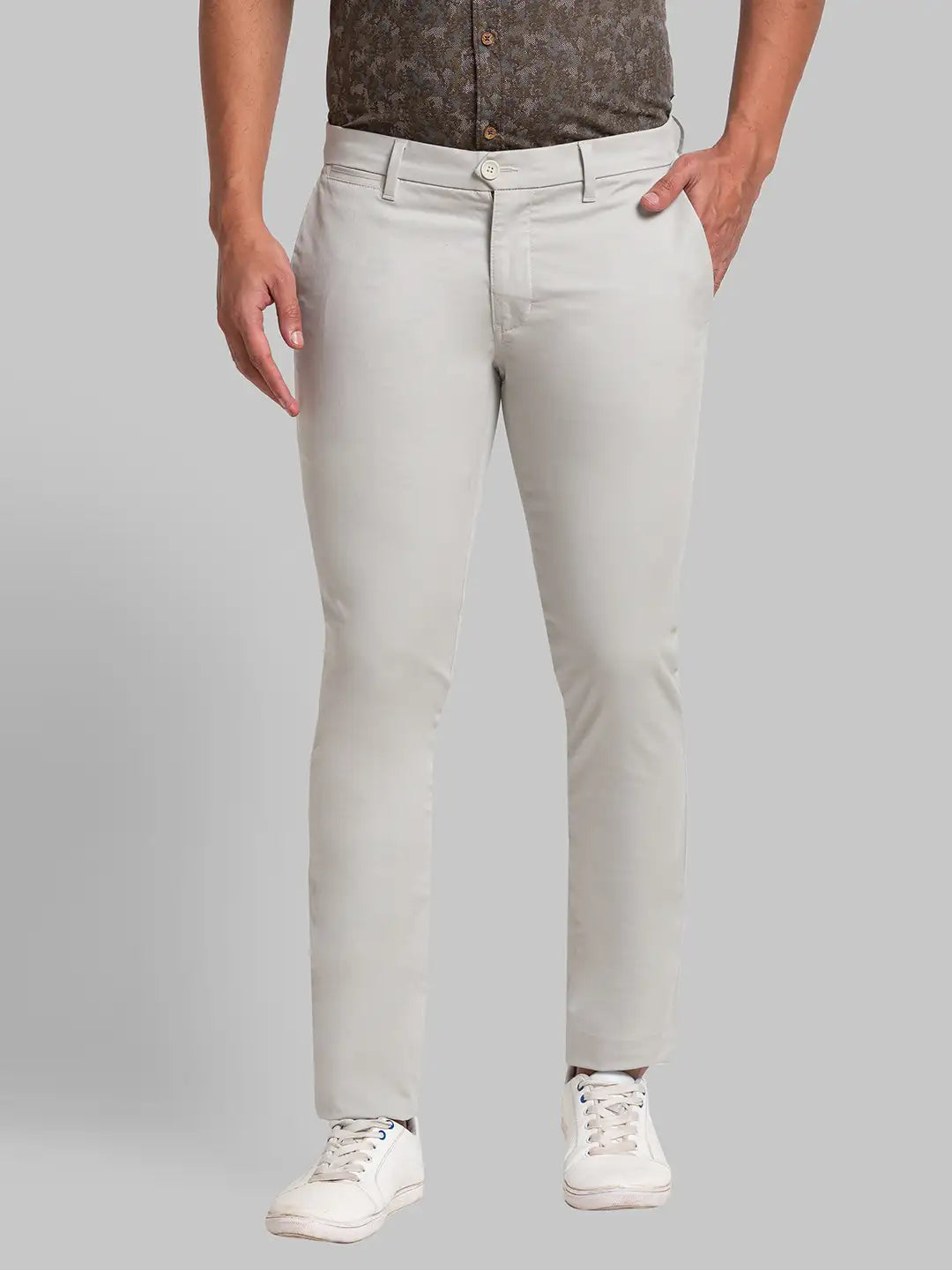 Men Super Slim Fit Brown Trouser