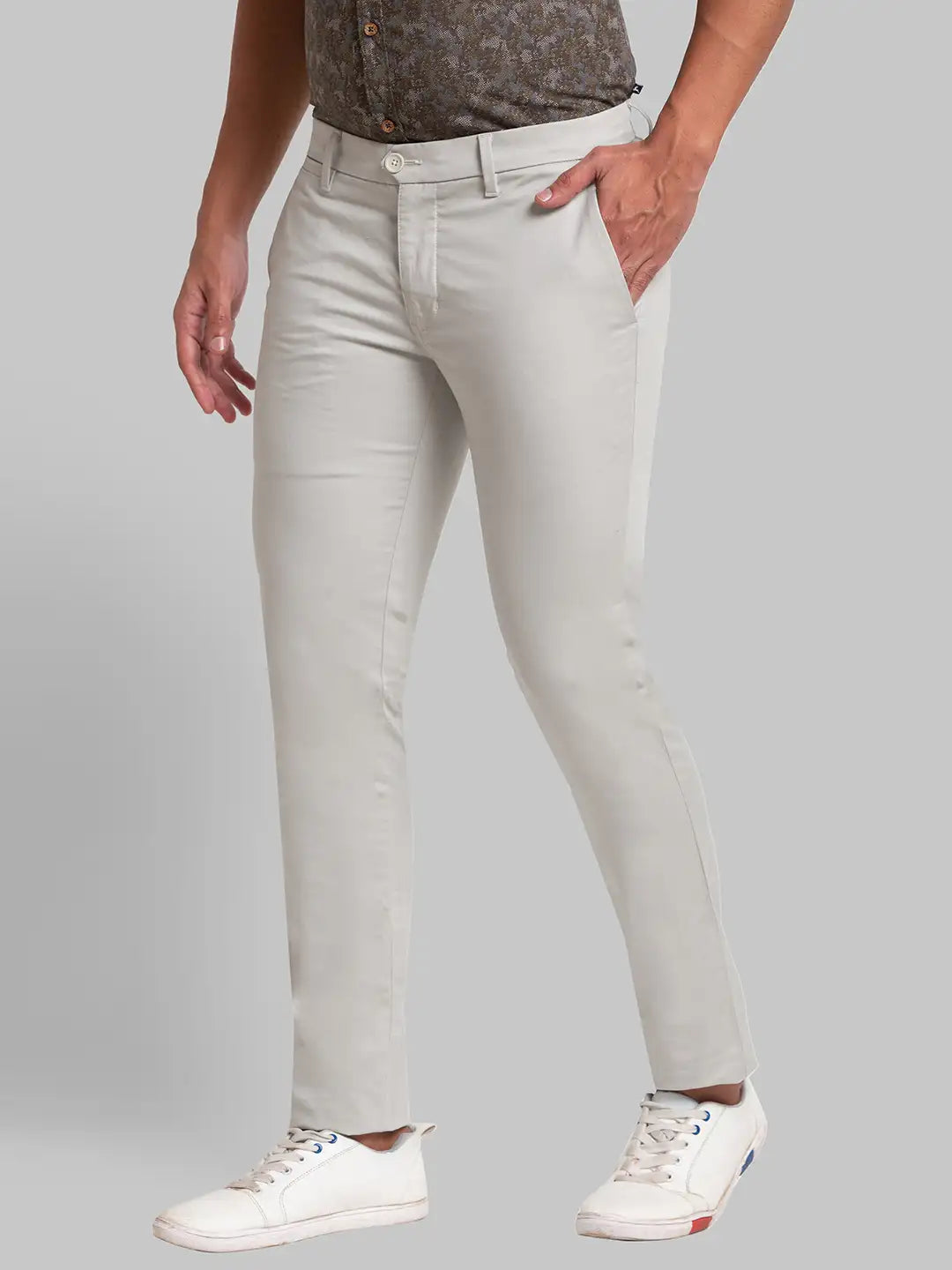 Men Super Slim Fit Brown Trouser