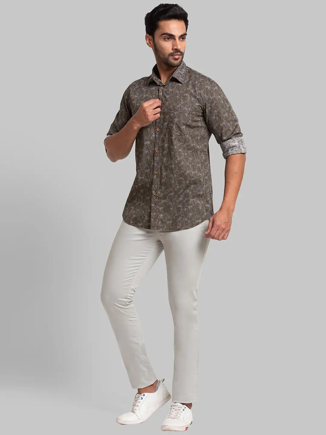 Men Super Slim Fit Brown Trouser