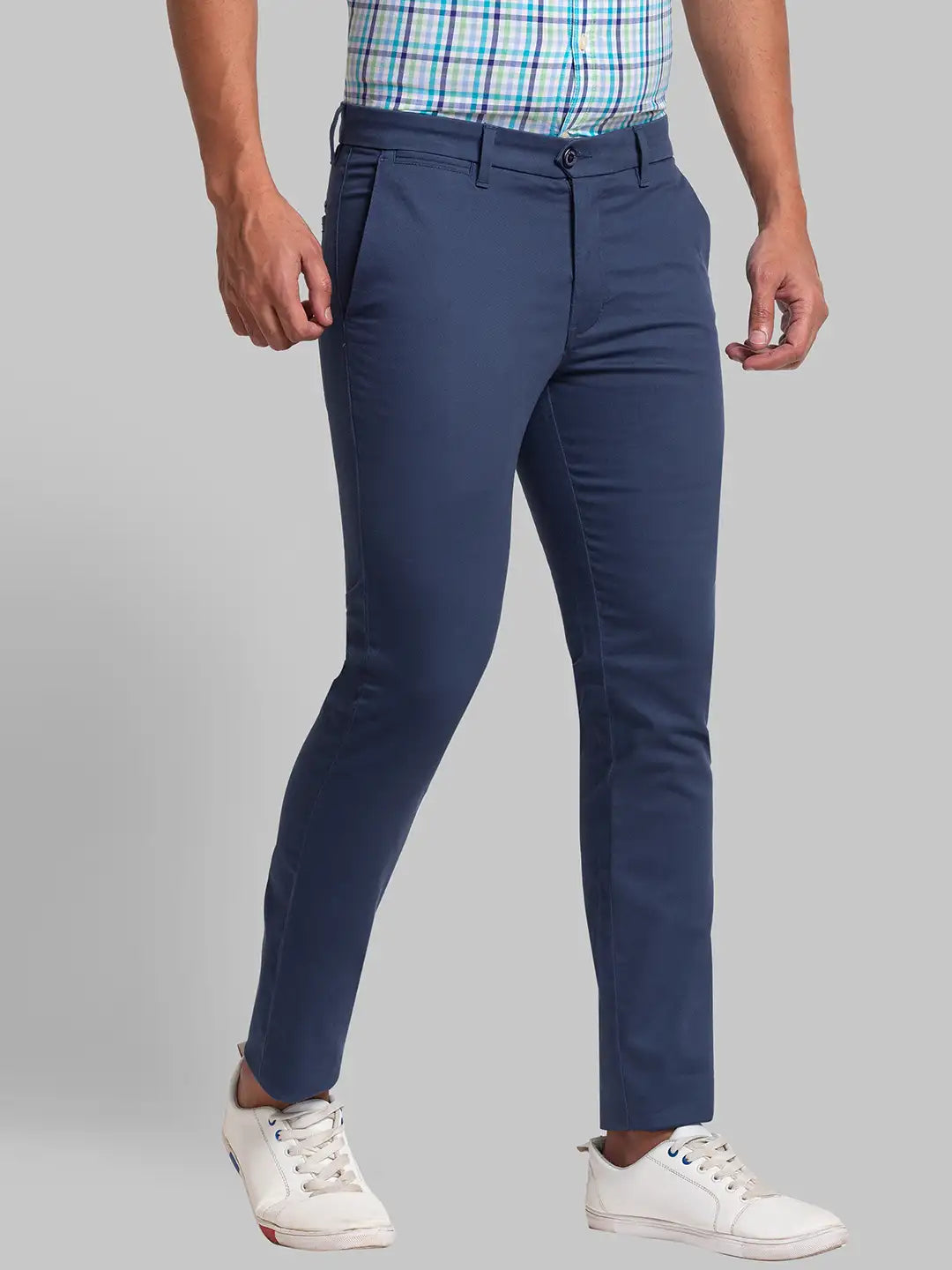 Men Super Slim Fit Grey Trouser