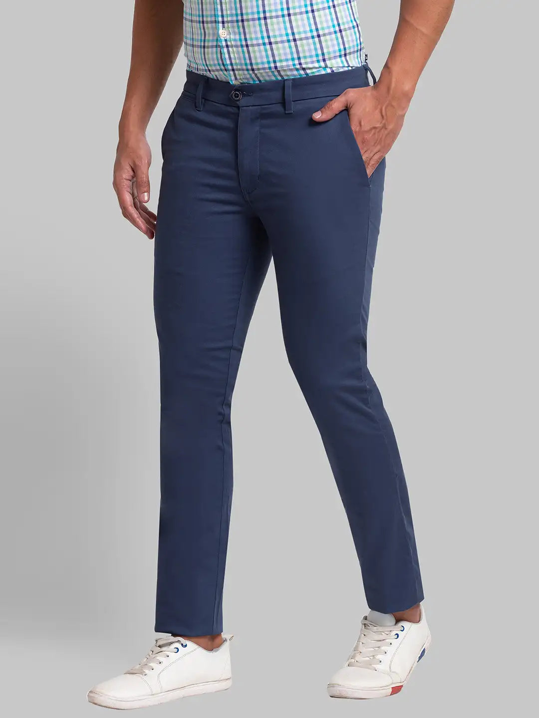 Men Super Slim Fit Grey Trouser