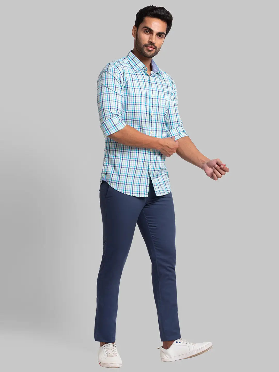 Men Super Slim Fit Grey Trouser