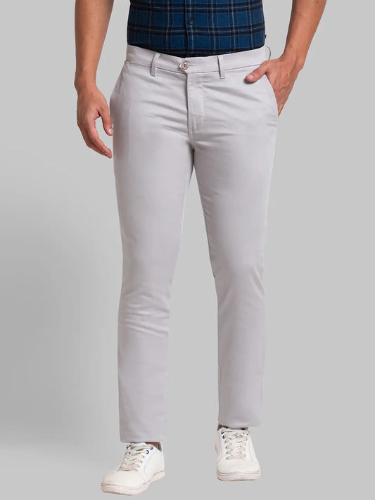 Men Super Slim Fit Khaki Trouser
