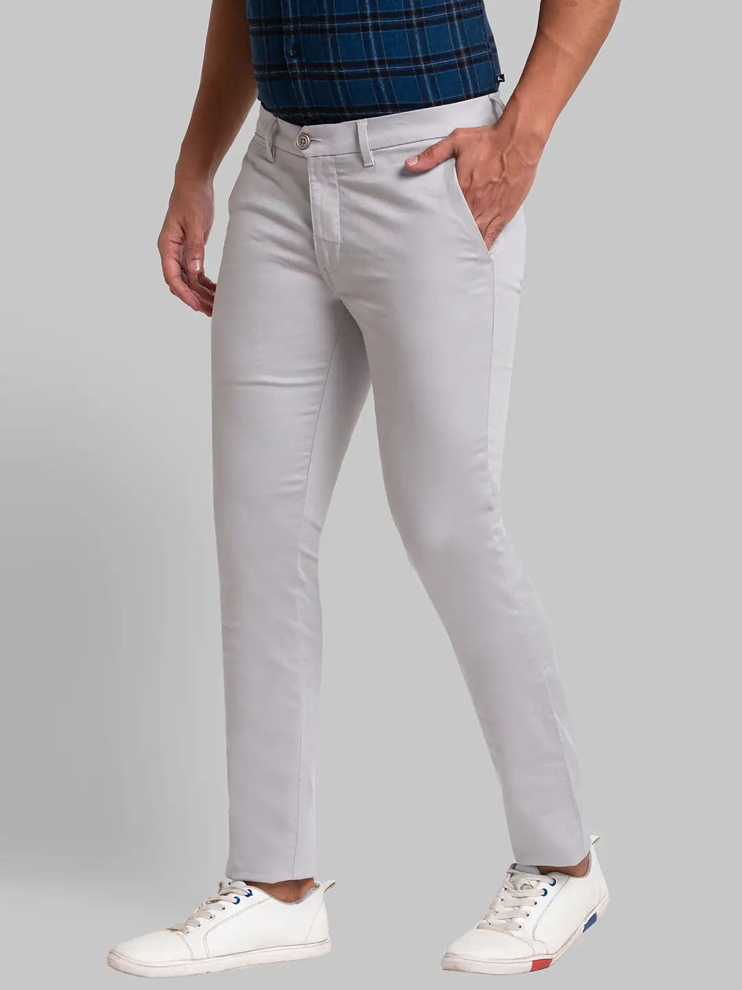 Men Super Slim Fit Khaki Trouser