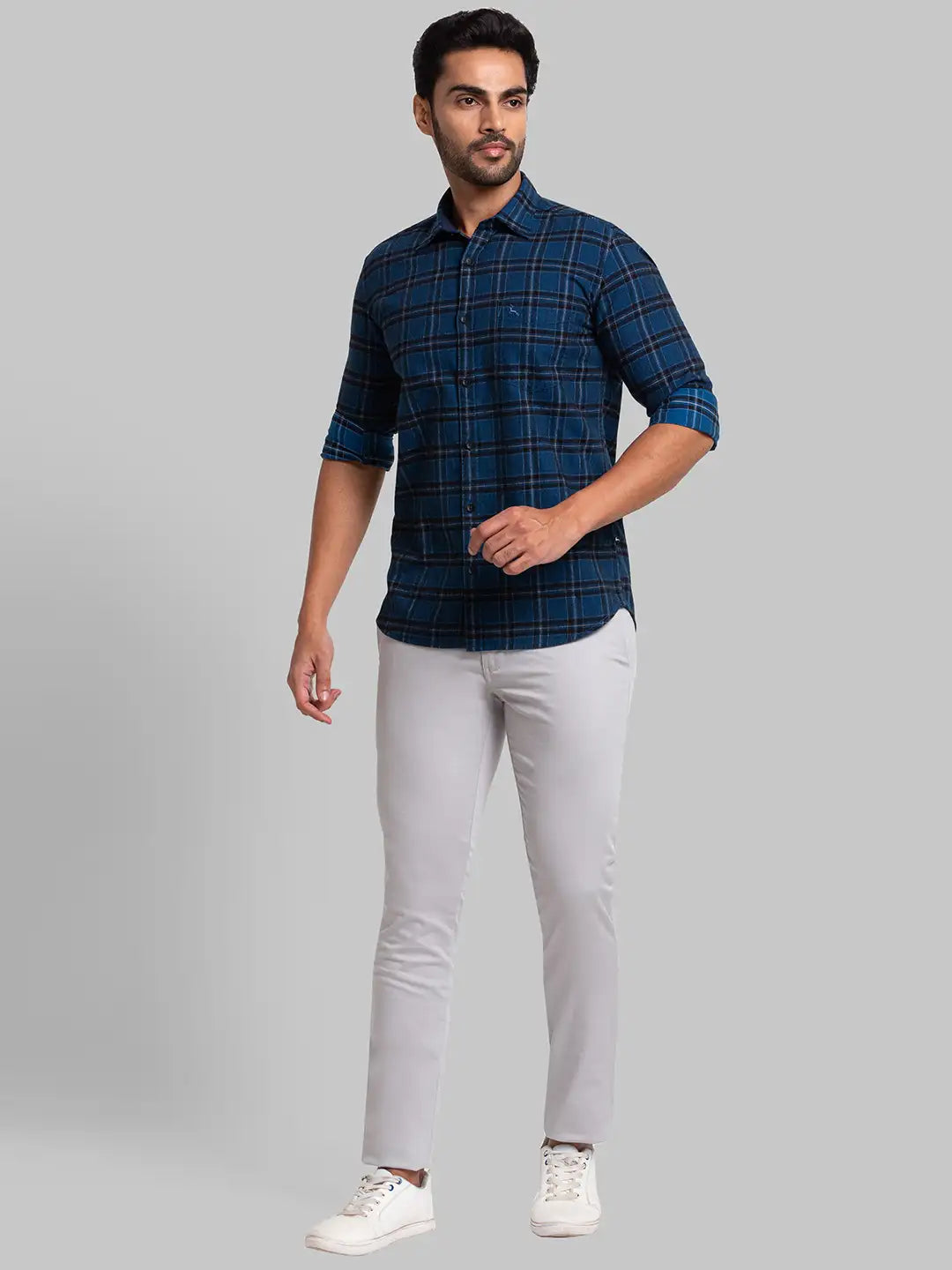 Men Super Slim Fit Khaki Trouser